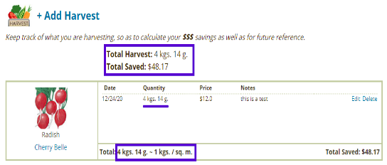 metric system in harvest